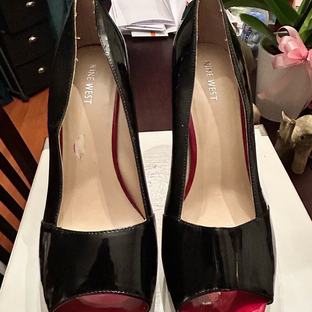 Nine West Black Peep Toe Heels